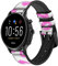 Pink Lips Kisses Cinturino in pelle Smartwatch per Fossil Womens Gen 5E, Womens Gen 4, Hybrid Smartwatch HR Charter taglia (18mm)