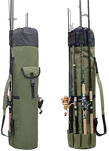 Namvo Portable Fishing Bag, Outdoor Fishing Tackle Carrier Bag, Folding Fishing Rod Reel Bag, Pole Tools Storage Bags Thickening Canvas