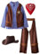 ReliBeauty Cowboy Kostüm Kinder mit Cowboyhut Bandana Halstuch, Blau，100