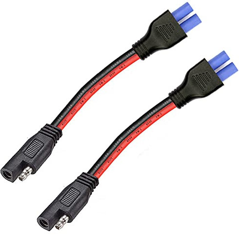 ZHOFONET EC5-zu-SAE-Kabel,EC5 Buchse Stecker auf SAE Power Automotive Adapter mit 15cm 10AWG Silikonkabel,SAE zu EC5 Stromanschluss für Solarmodulbatterien für Automotoren,Autobatterie