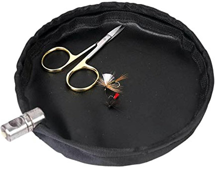 Milageto 6.5 inch Fly Tying Waste Basket Oxford Cloth Fishing Line Tray Easy to Remove and Empty Easy-Empty Waste Basket for Fishing