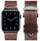 Eternel - Cinturino Vintage Logan marrone compatibile con Apple Watch 38/40/41/42 mm adattatori alluminio grigio siderale/mezzanotte - Fatta a mano in Francia - Compatibile tutti Apple Watch