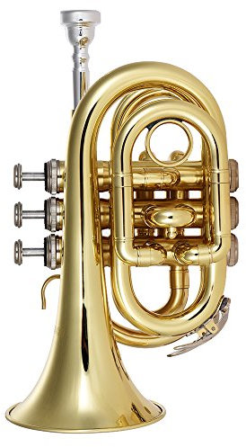 summina Trompete Pocket Bb Flat aus Messing, mit Mundstückhandschuhen, zum Reinigen des Koffers