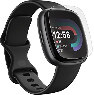 ZAGG InvisibleShield Fusion Compatible with Fitbit Versa 4 and Sense 2 - Engineered Hybrid Glass - Screen Protector