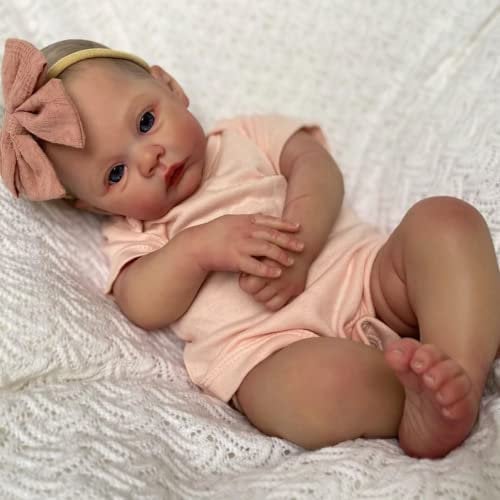 Zero pam Reborn Baby Puppe 19 Zoll Silikon Baby Mädchen Babypuppe Wie Echtes Baby Lebensechte Babypuppen Mit Blaue Augen