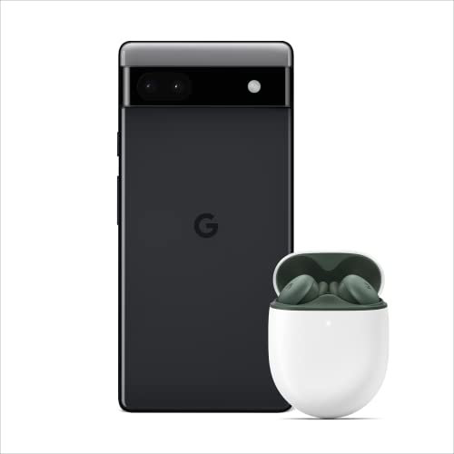 Google Pixel 6a - Unlocked Android 5G Smartphone 128 GB - Carbon + Pixel Buds A-Series Wireless Earbuds - Olive