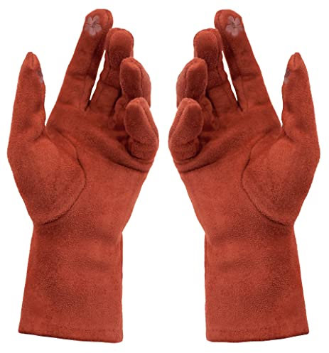 Van Der Rich ® - Winter Handschuhe Dick Tactile Gefütterte Handschuhe - Damen (Rost, One Size)