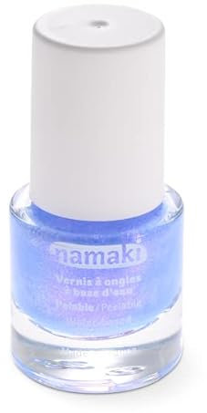 Namaki Bio Nagellack für Kinder | Wasserbasiert | Abziehbarer Nagellack Peel-off-Formel | Trocknet schnell | Farbe 33 Lavendel Blau | 7,5 ml
