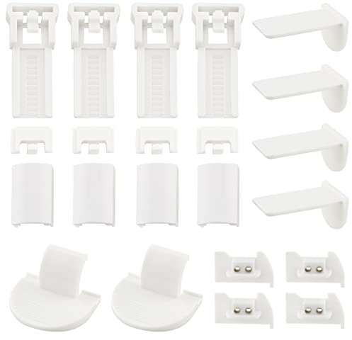 ZZLZX Plissee-Halterung 4 Sets Klemmträger mit 2x2mm Stecker für Plissee Fensterbeschlag, Weiß, Kunststoff, Metall, Holz, Handbedienung, Außenmontage, Einfarbig