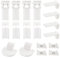 ZZLZX Plissee-Halterung 4 Sets Klemmträger mit 2x2mm Stecker für Plissee Fensterbeschlag, Weiß, Kunststoff, Metall, Holz, Handbedienung, Außenmontage, Einfarbig