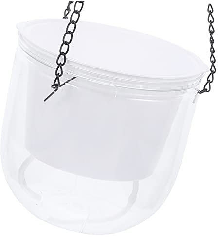 Cabilock Cache-Pot Suspendu Boule Disco Rose Pot De Fleur à Arrosage Automatique Arrosoir Automatique Jardinière en Macramé Jardinière Hydroponique Pots D'orchidées Aneth Vert Plante Fer