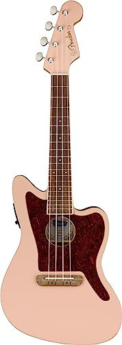 Fender Fullerton Jazzmaster® Uke, Walnut Fingerboard, Tortoiseshell Pickguard, Shell Pink