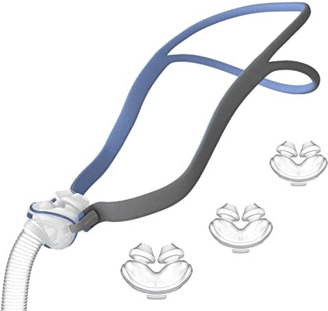 CPAP Masken Set für Resmed AirFit P10, wiederverwendbare CPAP Nasenkissen und Tube Rahmen, CPAP Masken Zubehör beinhaltet Stirnband, Rahmen, Tube, S M L 3x Nasenkissen