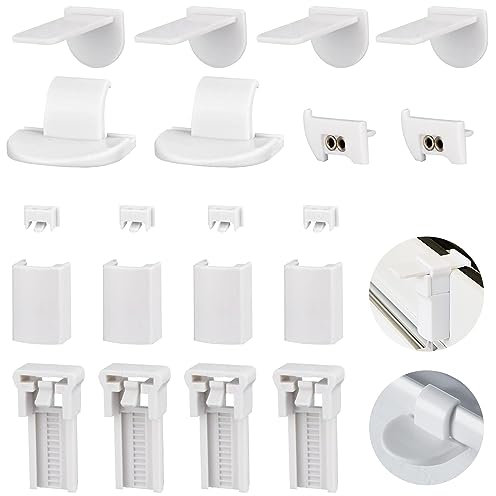 Plissee Ersatzteile Set 4 Kit 20 Stück Klemmträger Zubehör Plissee Klemmträger Zubehör Klemmfix Halterung,klemmfix Halterung, für Plissees Montage ohne Bohren