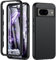 Google Pixel 8 Case - Military Grade Drop Protection, 360° Full Body Silikon Bumper with Built-in 9H Screen Protector, Shockproof Cover, Black