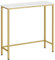 HOOBRO Mesa de Entrada Estrecha, Consola de Entrada, Pequeña Mesa de Exposición, Mesa para Sofá, Mesa Auxiliar, Adecuada para Entrada, Salón, Pasillo, Estilo Industrial, Blanco - Oro EDW75XG01