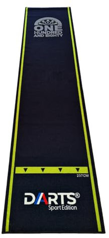 Dartteppich, Dart Teppich ONE Hundred and Eighty 280x66cm Nylon in schwarz/rot und schwarz/grün erhältlich (schwarz/grün)
