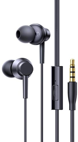 Baseus Auricolari con cavo, 3,5 mm, bassi universali, con isolamento acustico, compatibili con MacBook Pro 2023, Mac Studio, PS4/PS5, MP3/4, con porta AUX (Encok HZ11) (nero)