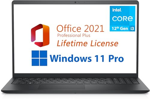 Dell 2023 Inspiron 15 Business Laptop, Free Microsoft Office 2021 with Lifetime License, 15.6 FHD 1920 x 1080, Intel 6-Core i3-1215U 4.4 GHz, 8GB DDR4 RAM, 512GB PCIe SSD, Windows 11 Pro, Black