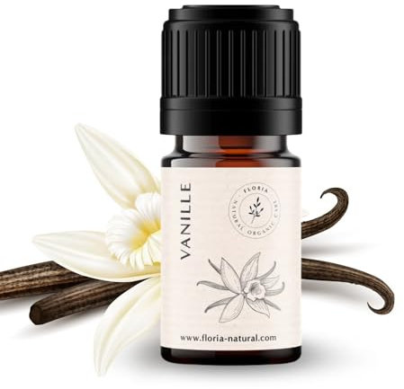 BIO Vanille Extrakt 5 ml I 100% Naturreines ätherisches Öl I Ätherisches Öl Vanille I für Aroma Diffuser I Ätherische Öl Diffusor I Aromaöl I Duftöl I by Floria Natural