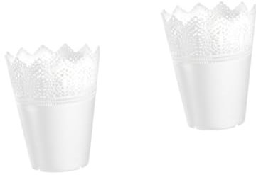VANZACK 8 Pcs Petits Pots De Fleurs Tasses À Café en Verre Décoration De Chambre Esthétique Pots De Plantes Colorés Évider Chips Et Trempette Plat De Service La Couronne Blanc
