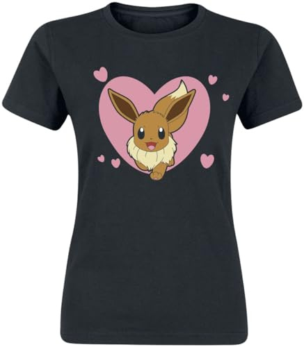 Pokémon Evoli - Herz Frauen T-Shirt schwarz