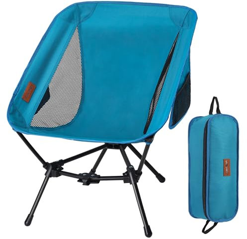 RISEPRO Chaise de camping portable et légère avec structure triangulaire et poche double face pour randonnée, voyage, pique-nique, pêche DC