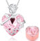 llyish Herz Halskette Damen, Kette mit Ewige Rose Geschenkbox Schmuck Geschenke für Frauen Geburtstagsgeschenk für Freundin Mama Zum Weihnachten Valentinstag Muttertag Hochzeitstag