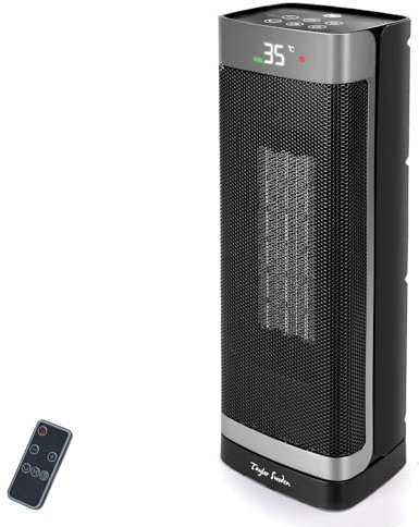 Taylor Swoden Fiery pro - Chauffage d'appoint PTC de 2000W pour usage intérieur, minuterie 24 heures, oscillation de 70°, 4 modes, chauffage electrique en céramique avec télécommande.