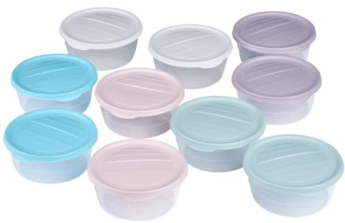 RoyalFay® Pizzaballenbox Piccolo 10er Set – Gärboxen mit Deckel – lebensmittelechte Mealprepbox für Pizzateigballen & Zutaten – stapelbar, BPA-frei & Made in EU (bunt)