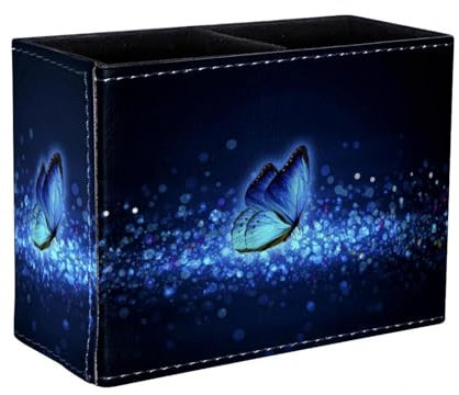Eslifey Pen Holder Square Pencil Holder for Desk, Butterfly Pen Pot Pen Cup Makeup Brushes Holder Stand Display Desk Stationery Organiser for Home Office School