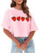 hohololo Crop Tops pour femme - Crop Top d'été - Fraise - Ample, Rose-a., L