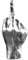 Mittelfinger Statue Harz Mittelfinger Schreibtisch Accessoire Realistische lustige Mittelfinger Ornament für Home Office Frauen Männer Mittelfinger Geschenke Silber Mittelfinger Statue Mittelfinger O