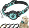 Airtag Katzenhalsband Breakaway, Reflektierendes Kätzchenhalsband mit Airtag-Halterung und Glocke, Bequeme Polsterung, Verstellbar, Langlebig, Passend für Katzen(Grün)