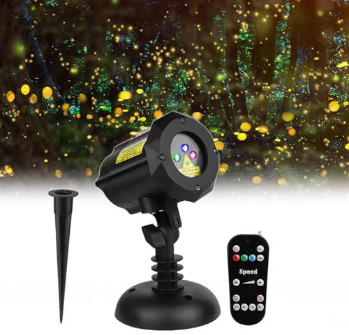 LED Christmas Projector Light Outdoor - Dynamic Firefly Lamp for Festival Event, Xmas Party & Patio Decor - Waterproof Landscape Light for Wall Decoration