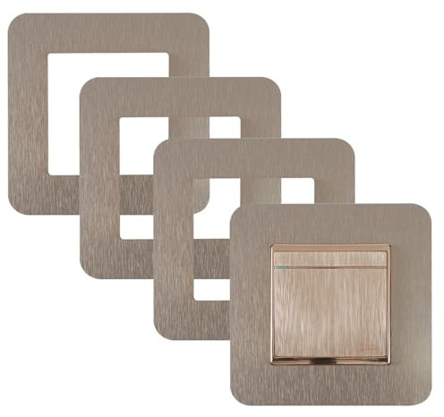 4 Pcs Light Switch Cover Plates,Light Switch Surround,Surround Single Light Switch Cover,Switch Sticker Cover Square Shape Luxurious Light Switch Cover WallFor Home Wall Switch Decoration(Gold)