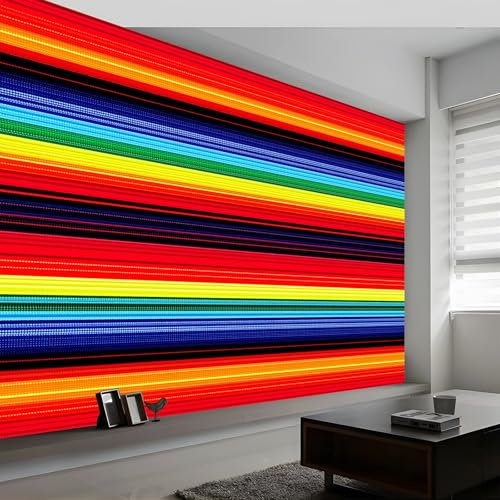 Wandtapete Bunte Streifen und Regenbögen Fototapete 450 x 315 cm (B x H), Regenbogen Stil Tapete Bild Dekoration Wand-Dekor, Tapete Panorama Poster für Mädchen, Jungs Schlafzimmer Wohnzimmer