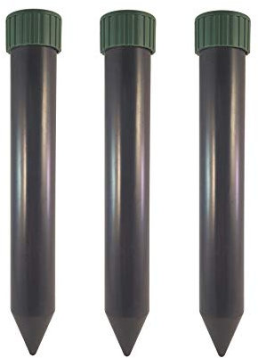 Grabacz 3X Ahuyentador de Topos, Roedores y Serpientes – Repelente Ultrasónico de Plagas, Alimentado por Baterías (3 Baterías D), Frecuencia 400 Hz, Protege hasta 600 m (3)
