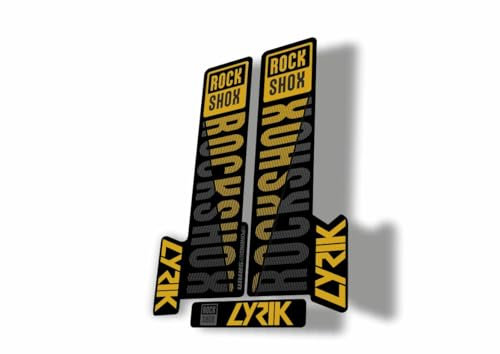 Gabel-Ersatzaufkleber, kompatibel mit Rock Shox Lyrik Serie 2018, Goldgrau (glänzend)