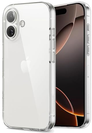 WORLD CONNECTERE Clear Case for iPhone 16 Plus 6.7-inch, Non-Yellowing Phone Cover, Crystal Transparent TPU Phone Case, Anti-Scratch and Shockproof Drop Protection, Thin Slim Fit Cover