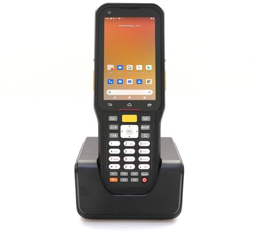 28 Keys Rugged Android 13 Handheld PDA Warehouse Inventory Barcode Scanner, Integrated Zebra 2D Scan Engine, Physical Keypad, GPS, WiFi & 4G for WMS & Logistics & Charge Dock