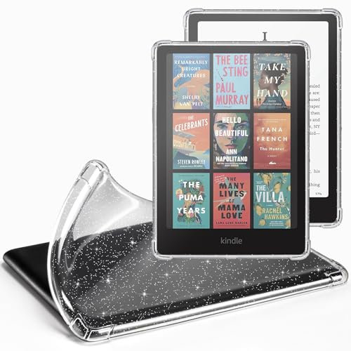 CoBak Clear Durchsichtige Hülle für 7 Zoll 2024 Kindle Paperwhite 12. Generation und Kindle Colorsoft Signature Edition (Modell Nr. SA569P) 7- Leichte Kratzfeste Weich, Glitzer
