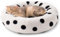 MEWOOFUN Katzensofabett - Wäschebares Katzenbett für Hauskatzen Groß, Flauschiges Beruhigungskätzchenbett für kleine Hunde und Welpen (M, Schwarze Gepunktet)