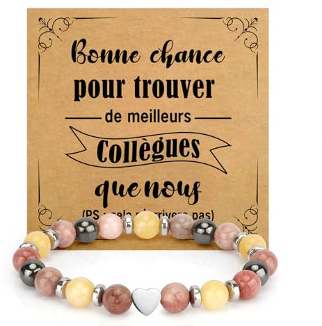 Cadeau Départ Collègue Idee Cadeau Collegue de Travail Femme Bracelet Pierre Naturelle Cadeau Humour Collegue Cadeau Bureau Collegue Cadeaux pour Collègues Cadeau Rigolo Collegue de Travail Noel