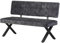 B&D home® Sitzbank Karen 140 cm – gepolsterte Esszimmerbank mit Rückenlehne, X-Metallgestell schwarz, Webstoff/Microfaser in Anthrazit, modern Industrial Design für Esszimmer, Küche & Flur