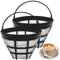 Filtros de café reutilizables Filtros de café de cesta de 2pcs con manejo de filtros de café de malla de nylon 8-12 taza segura y bpa filtros de café gratis para cafetera, filtros de café reutilizabl