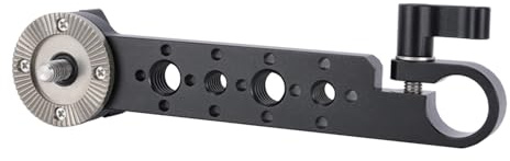 NICEYRIG EVF Halterung, ARRI Rosettenarm mit 15mm Stangenklemme | EVF Verlängerungshalterung, ARRI Rosettenarm, 15mm Stangenklemme, Schnellentriegelung, Monitorhalterung, Kamerarig Zubehör