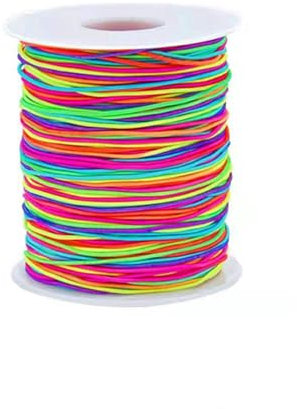 1 Pcs Bracelet String Elastic Cord Elastic String for Bracelet Making Rainbow Color Stretch for Jewelry Necklace Craft Making Braided Hair Tie Pony Beads Toys (0.8mm 100m）