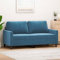 Emmtore Sofa 2-Sitzer, Loungesofa Couch mit Armlehnen Rückenkissen, Wohnzimmersofa Designsofa mit Metallgestell, Sitzmöbel Zweisitzer Samt,Blau,140 cm