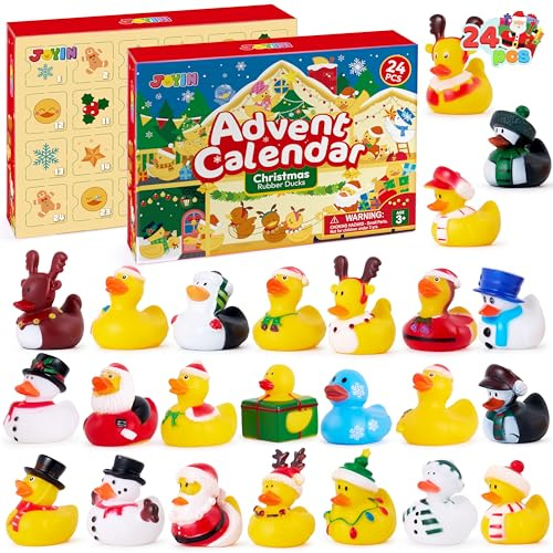 JOYIN Adventskalender 2025 mit Enten, 24-tägiger Countdown-Kalender mit Gummienten, Badeenten-Spielzeug für Jungen, Mädchen und Kinder, lustiges Geschenk für die Weihnachtsfeier